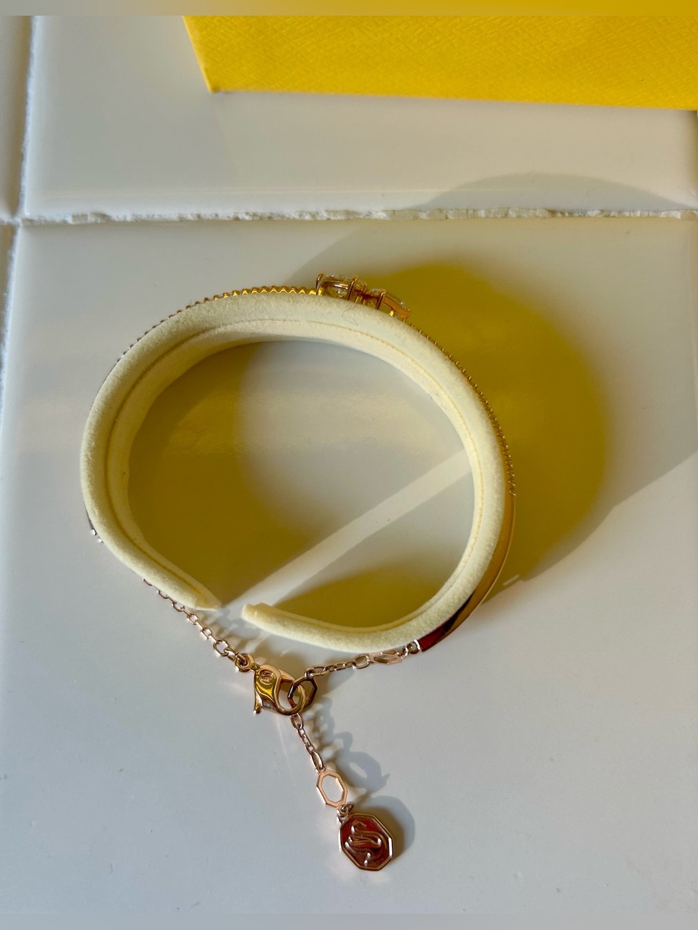 Swarovski Mesmera Bangle rose gold plated finish. Pear and octagon crystals NWOT - Picture 4 of 7